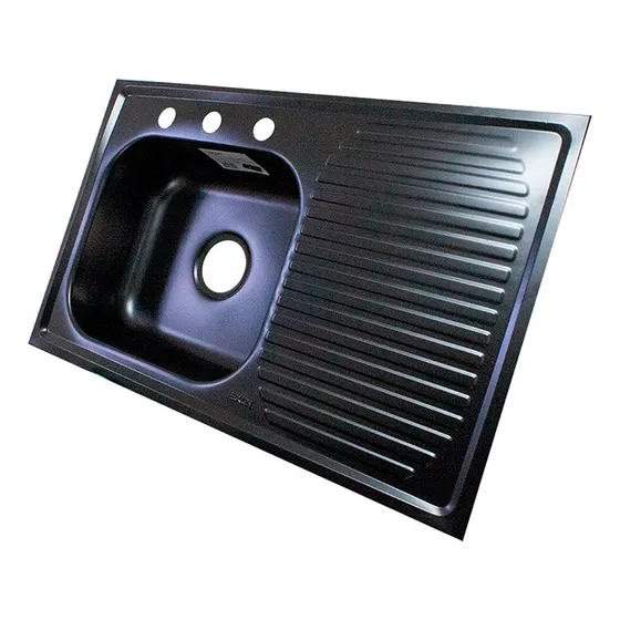 Fregadero Con Escurridor Izquierdo 40''x20'' Negro Aquafina