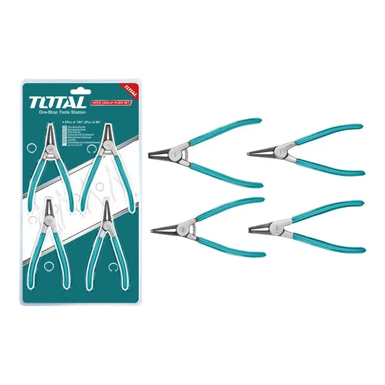 Set De Alicates 4pzs Saca Seguros Internos Y Externos 180mm
