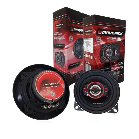 Juego Parlantes 4 Pulgadas 2 Vias Maverick Coaxiales Auto Color Negro