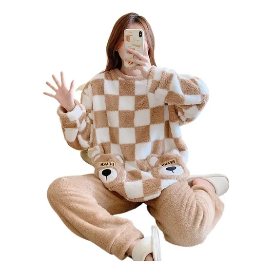 Pijamas De Pelúcia Plus Size Para Mulheres Novo 2025
