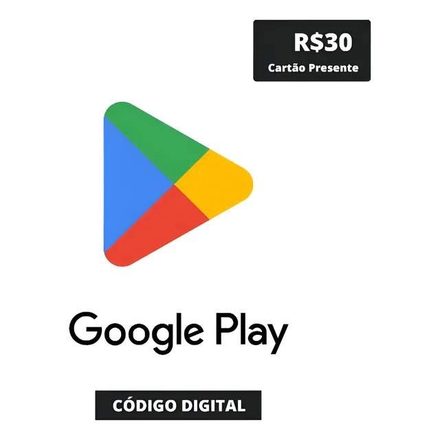 Cartão Google Play Store Gift Card R$ 30 Reais Brasil