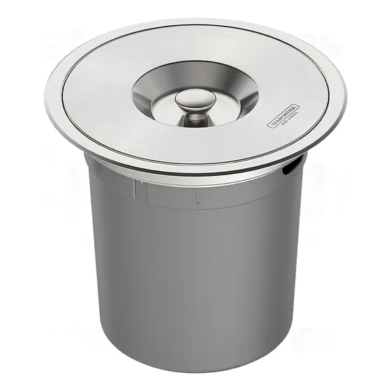Lixeira De Embutir Aço Inox Tramontina 5 Litros Cor Cinza