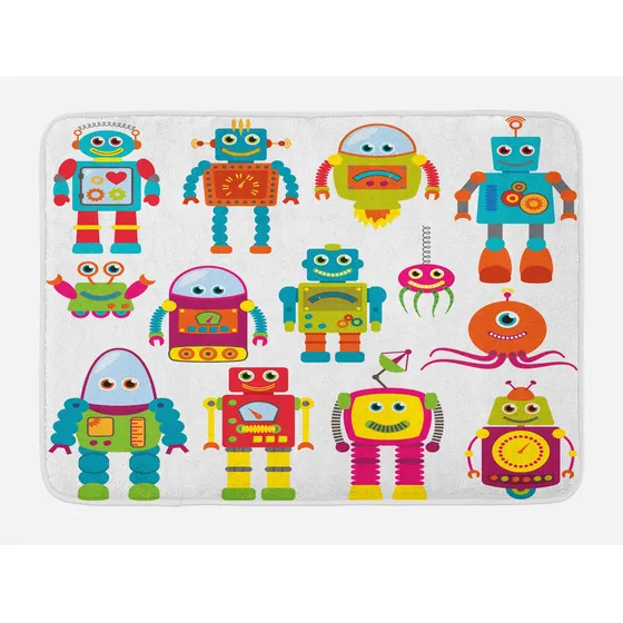 Alfombrilla Baño Espacio Exterior Lunarable Dibujo Robot X