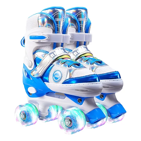 Patines 4 Ruedas Con Luces Led Niños Y Niñas Ajustables