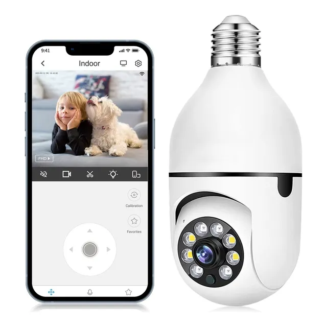 Cámara Foco Wifi 360° Con Visión Nocturna Color Blanco