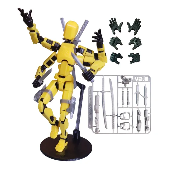 Muñeco Articulado Dummy 13 Cuatro Brazos + Kit Armas + Base