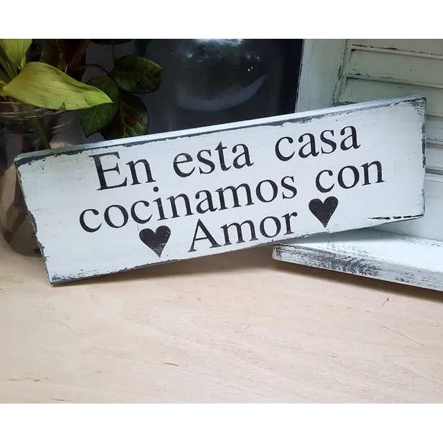 Houvssen Letrero Cocina Española Decor Familia Mi Casa Sign