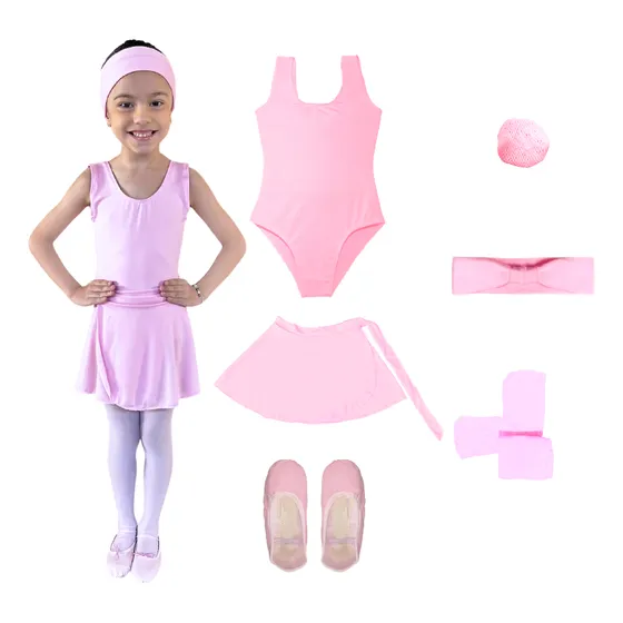 Kit Roupa De Ballet Infantil 6 Itens Uniforme Bailarina  