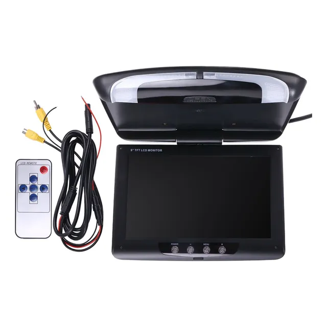 Monitor De Techo De Coche, Pantalla Lcd Con Tapa Abatible, V