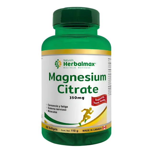 Citrato De Magnesio 100 Softgels Cápsulas Herbalmax
