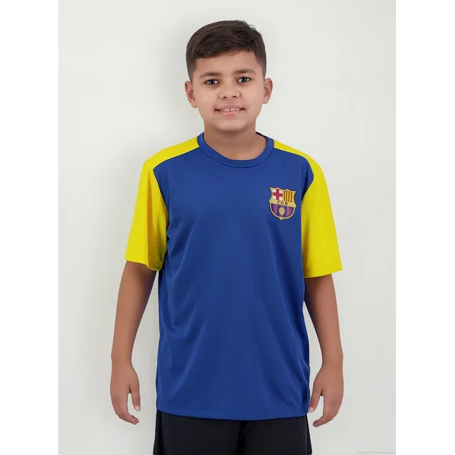 Camisa Barcelona Goal Juvenil Azul E Amarela
