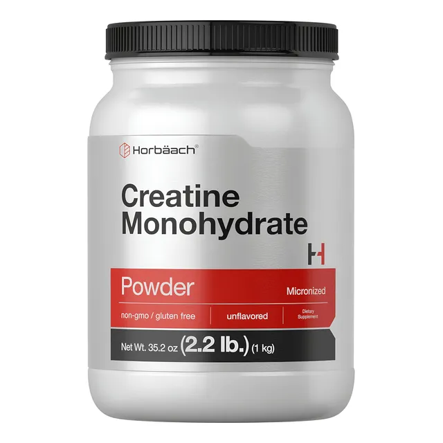 Horbäach Creatina Monohidratada Micronizada En Polvo Importada Americana Micronized Creatine Monohydrate Suplemento Alta Pureza Bcca Eaas 2.2 Lb 1 Kg