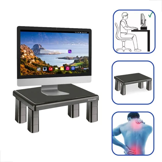 Suporte Para Monitor Multilaser 4 Níveis De Ajuste Ac125 Top