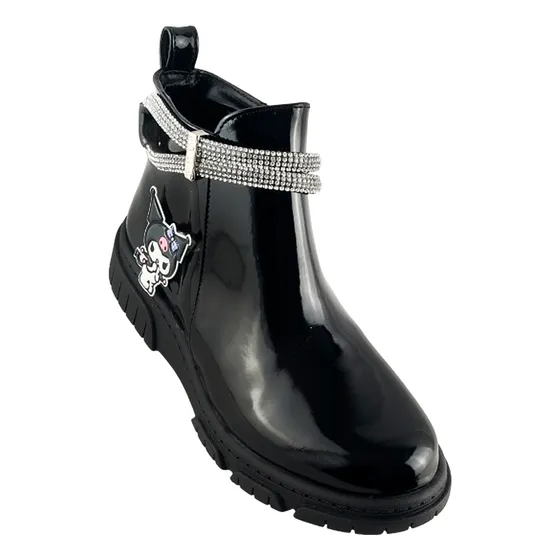 Bota Niña Kuromi Charol Negro Arco Ortopédico Cómodo 9006-cn