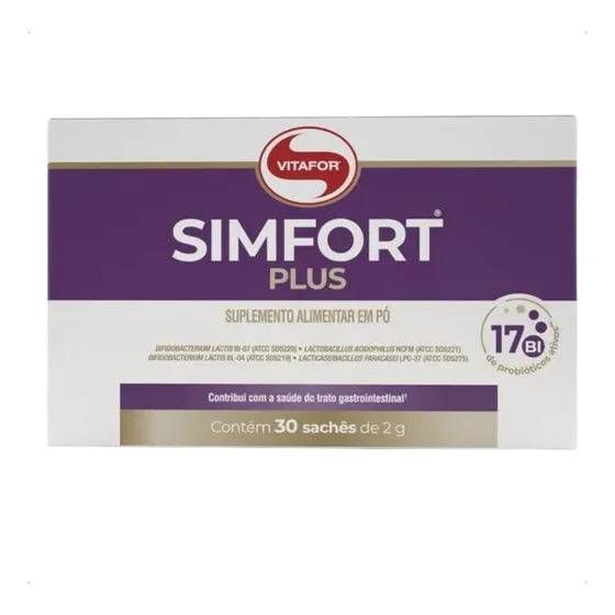 Vitafor | Simfort Plus Probióticos Ativos | 30 Sachês 2gr