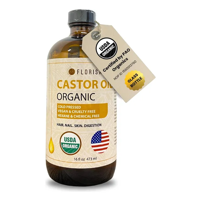 Aceite De Ricino Florisan Orgánico Prensado En Frío, Sin Hex