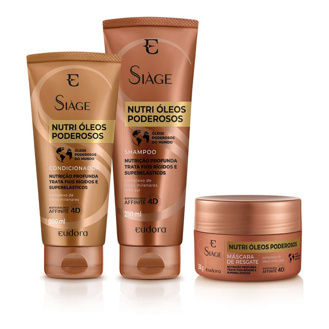 Kit Siàge Nutri Óleos Poderosos Shampoo + Condicio + Máscara Kit Siàge Nutri Óleos Poderosos Shampoo + Condicio + Máscara