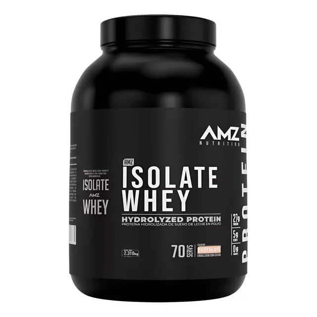 Amz Proteina Isolate Whey 5lbs / 2.310kg / 70 Porciones Sabor Chocolate