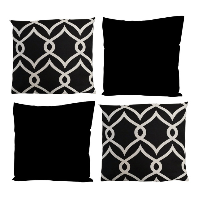 Capas Para Almofadas Kit Com 4 Peças Com Zíper 45x45cm Capas Para Almofadas Kit Com 4 Peças Com Zíper 45x45cm