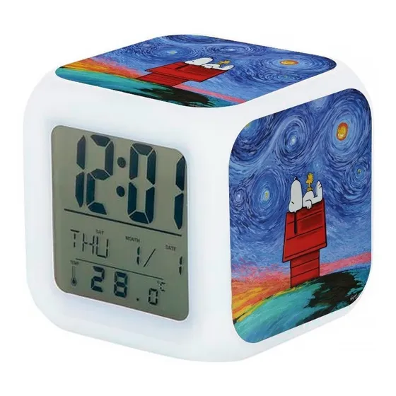 Reloj Despertador Snoopy Con Luz Led