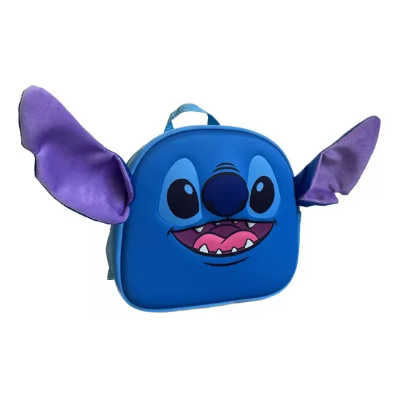 Mochila Pre-escolar 3d Con Arnes Stitch Diseño De La Tela Liso
