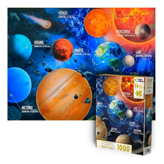 Quebra Cabeça Universo Sistema Solar Espaço Planetas 1000pçs Quebra Cabeça Universo Sistema Solar Espaço Planetas 1000pçs