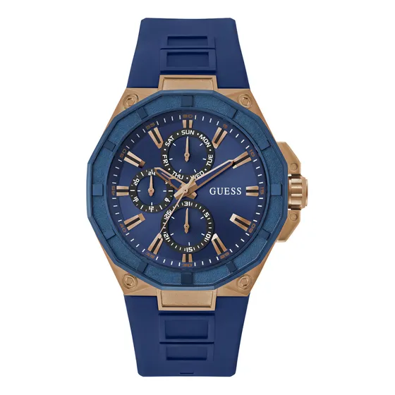 Reloj Guess R2 Gw0803g2 Hombre Azul Silicona Cuarzo
