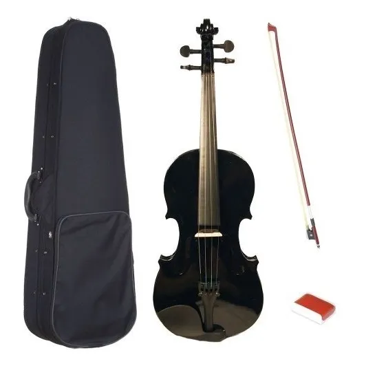 Violin Negro Brillante 4/4 + Estuche + Arco + Puente + Gel  