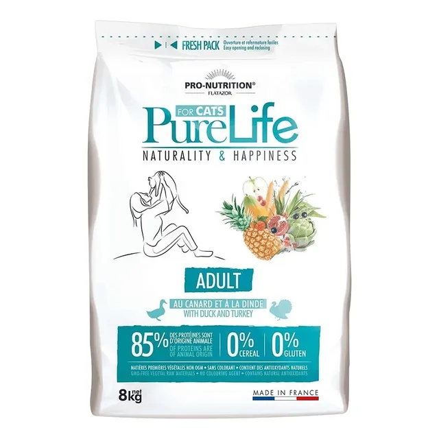 Pure Life De Flatazor, Gato Adulto, Saco De 8 Kg.