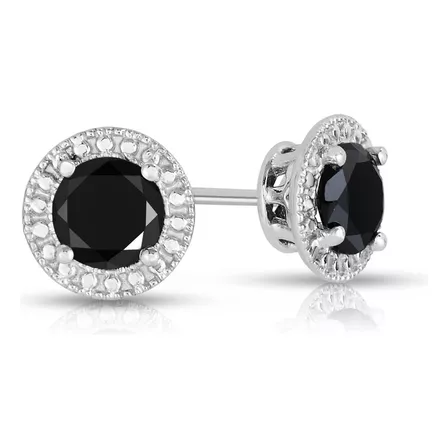 Aretes De Diamantes Negros De 2 Quilates De Natalia Drake Pa