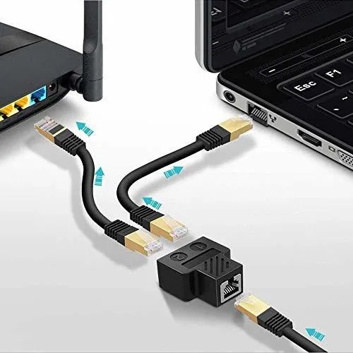 Conector Divisor Rj45 Adaptador 1 2 Ethernet Doble Hub