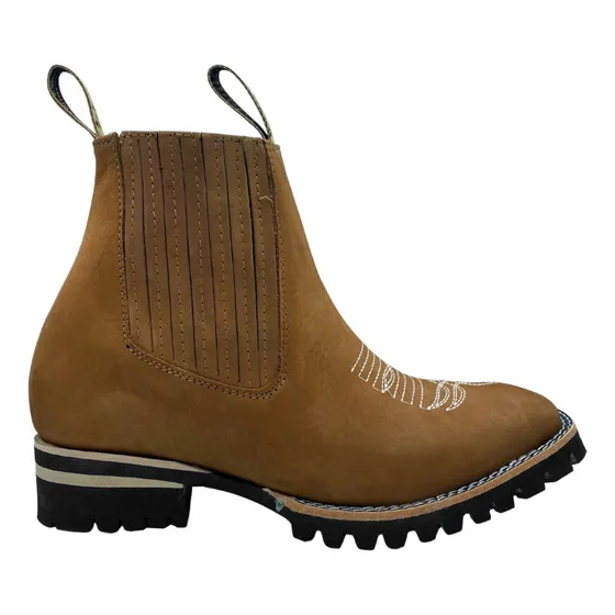 Bota Botín Vaqueras Piel Res Para Hombre Rodeo Guerrero