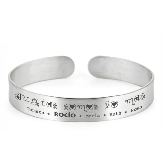 Pulsera Amigas, Grabada Acero Inoxidable