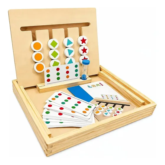 Juego Montessori De Lógica Y Patrones Madera Educativo Niños Multicolor