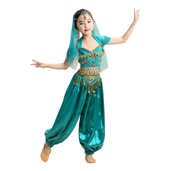 . Trajes De Danza Árabe Pantalon Y Top Bellydance For Niña
