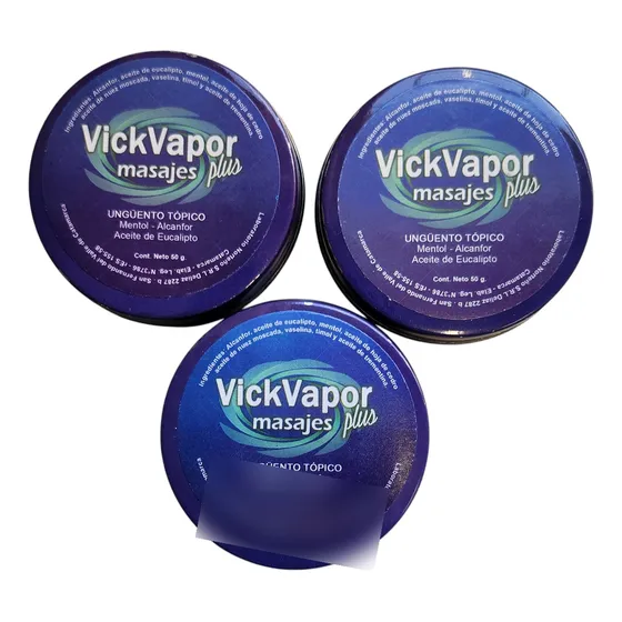 Vickvapor Descongestionante Vaporizante 50g Menta, Alcanfor, Eucaliptu
