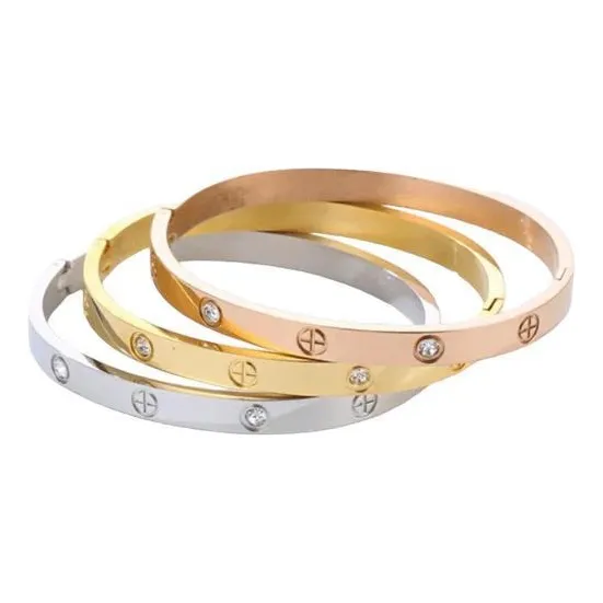 Pulsera Tornillo Con Zirconias (acero Inoxidable)