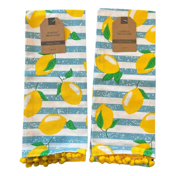 Lunch Money Juego 2 Toalla Cocina Tematica Limon Mano Para