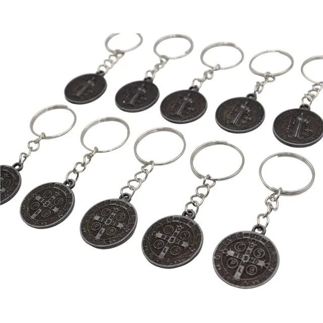 30 Chaveiros São Bento Medalha Metal Frente E Verso Catolico
