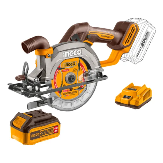 Sierra Circular A Bateria 20v P20s 140mm C/carg C/bat Ingco Color Amarillo Frecuencia 20