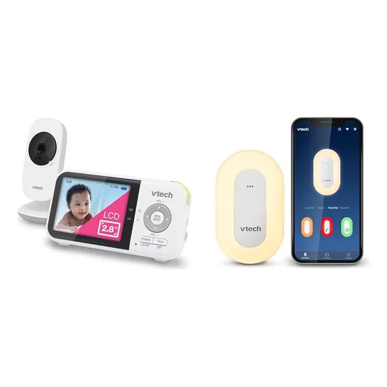 Paquete De Monitor De Bebé Vtech Vm819 + Bc8113 V-hush Plug 