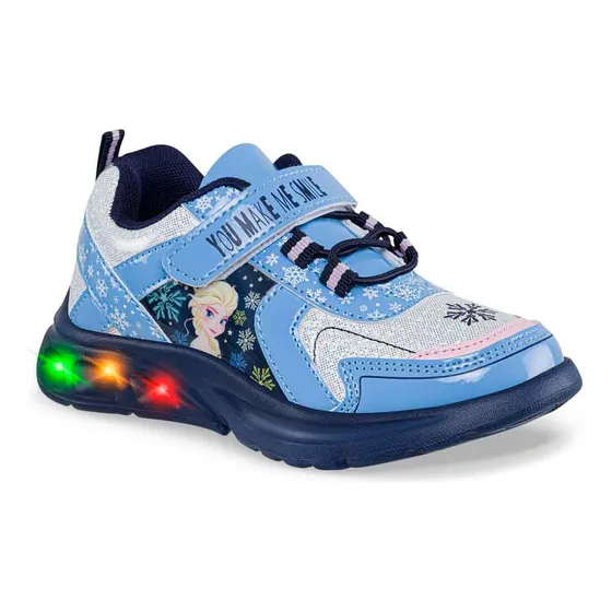 Tenis Con Luces Frozen Ice Azul Para Niña Disney