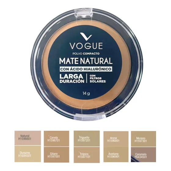 Polvo Compacto Vogue Con Acido Hialuronico