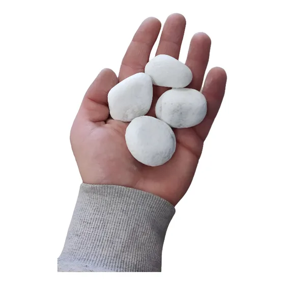 Piedra Blanca Bocha Bola Chica Jardín Decoración X 25 Kg