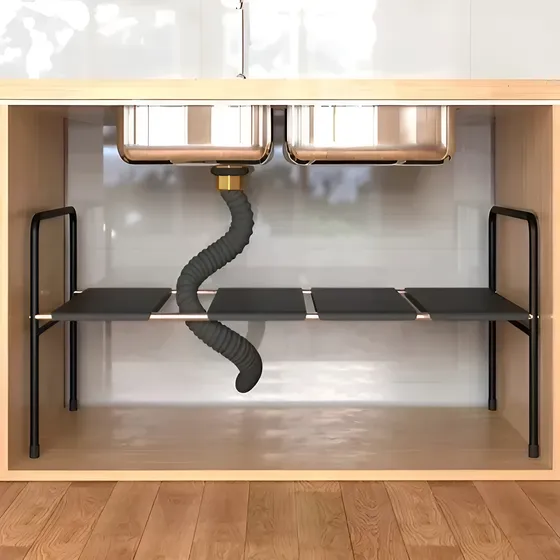 Estante Doble Extensible Bajo Mesada Multifunción 53-89 Cm