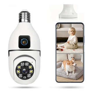 Câmera Ip Ptz Dome Sem Fio, Lente Dupla E27, 4mp, V380pro Câmera Ip Ptz Dome Sem Fio, Lente Dupla E27, 4mp, V380pro