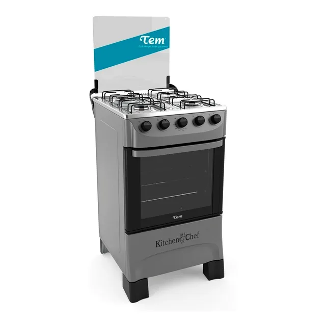 Cocina Tem Kitchen Chef glp color plateado con puerta con visor