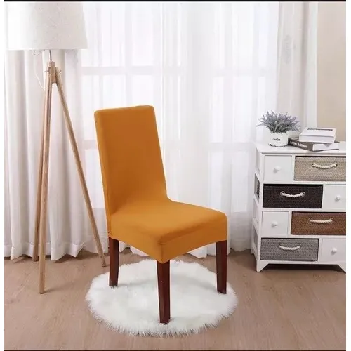 Funda De Silla Para Comedor Liso Spandex Color Mostaza Liso * 1