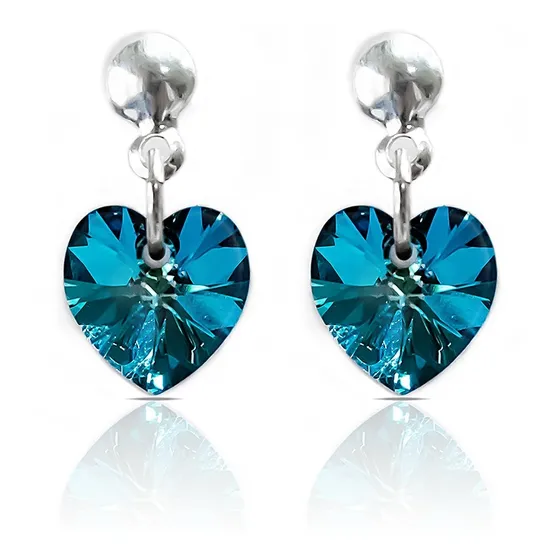 Aritos De Plata 925 Con Cristal Corazón Original + Regalo