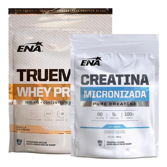Combo Crecimiento Muscular Proteina True Made Ena 1 Libra + Creatina Micronizada 300 Gramos